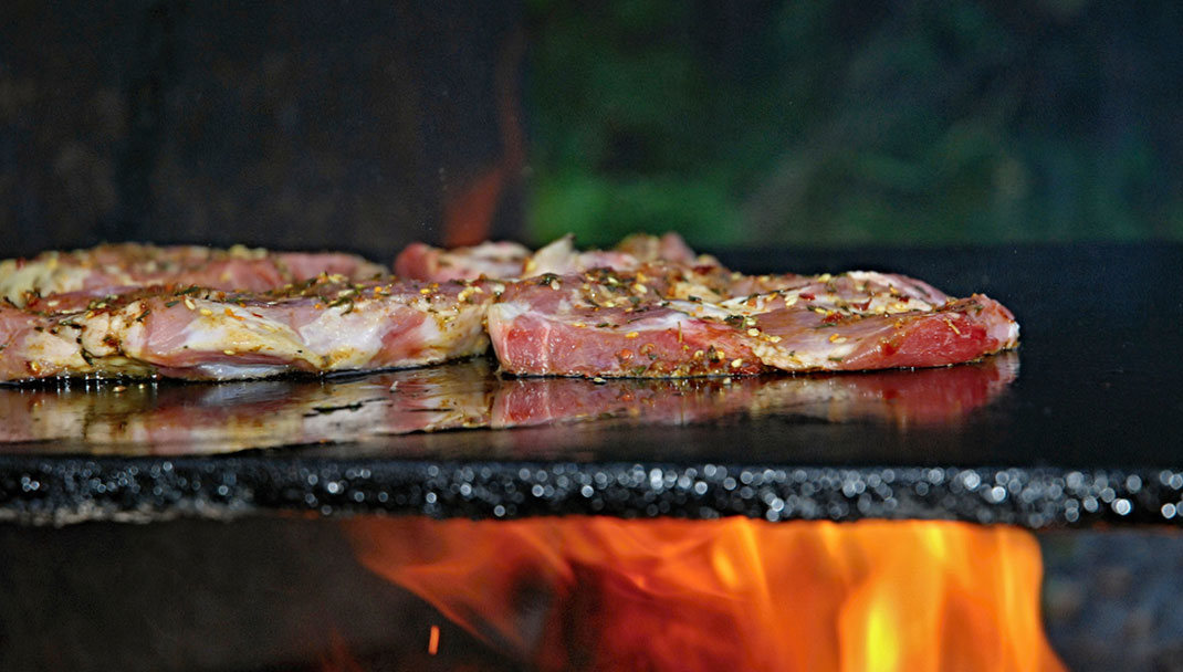 Bio-Steinplatte-grillen