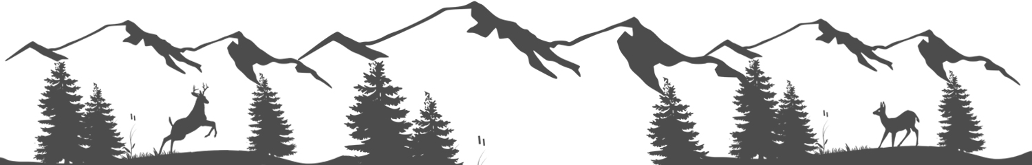 Alpenszene als schwarz weiße Silhouette