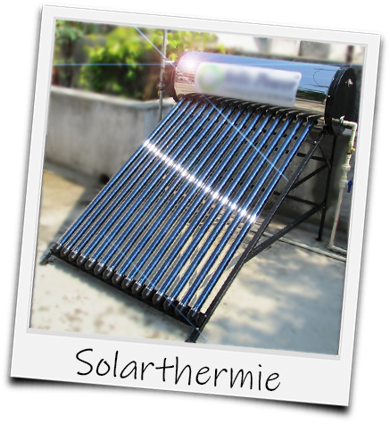 Polaroid Solarthermie auf dem Dach