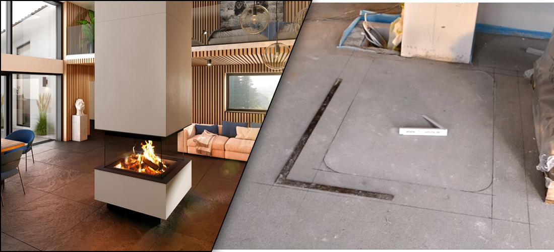 Kamineinsatz einbauen - Vorzeichnen