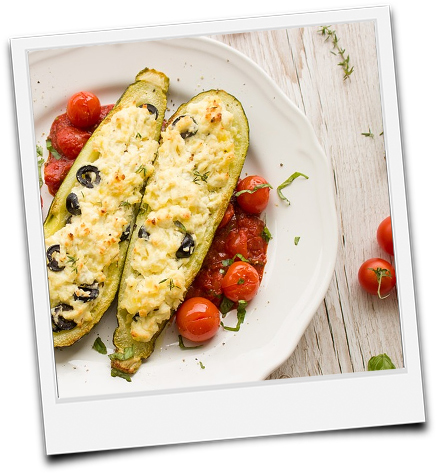 gefüllte Zucchinihälften