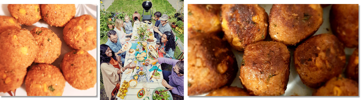 Bildfolge Zubereitung Grünkernschrot-Frikadellen