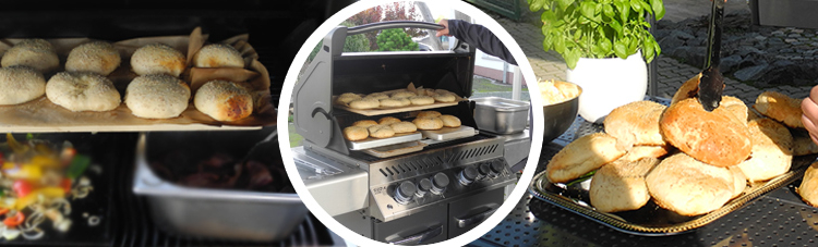 Bildfolge Hamburgerbrötchen im Gasgrill selber machen