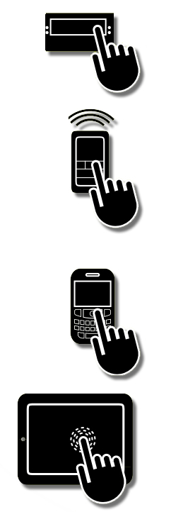 verschiedene Icons zur Bedienung eines MCZ Pelletofens