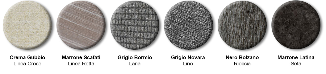 6 Stein- und Oberflächen-Beispiele der Marke LivingSkin