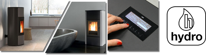 Bildcollage aus 3 Beispielbilder zur Hydromatic-Technologie von MCZ