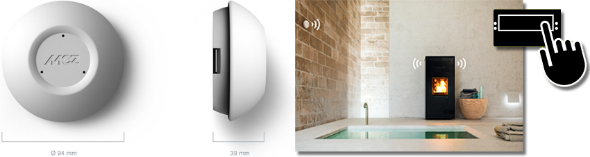 Produkt- und Ambientebild des MCZ WiFi Temperaturfühlers