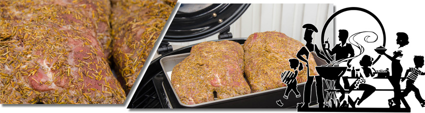 Nackenbraten grillbereit auf dem Salzbett