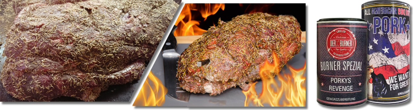 Bildfolge Nackenbraten richtig mit Rubs behandeln