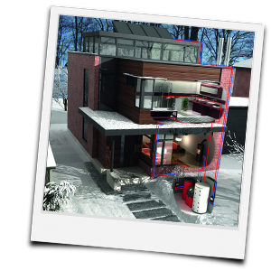 Schema Haus und moderne Heizanlage