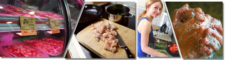 Bildfolge zum richtigen Umgang mit Discounterfleisch