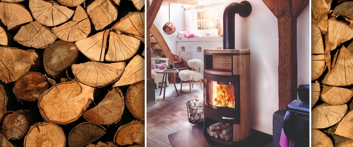 Kaminofen mit Sandsteinverkleidung