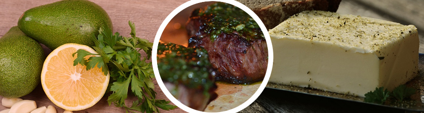 Collage der Avocado-Topping-Zutaten