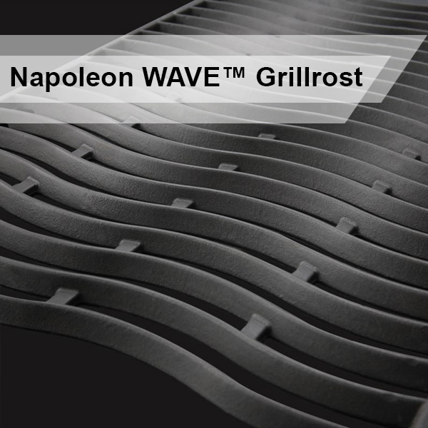 Nahaufnahme der WAVE Grillfläche eines Napoleon Grills