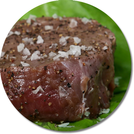 Bild eines gerubten rohen Stück Fleisch