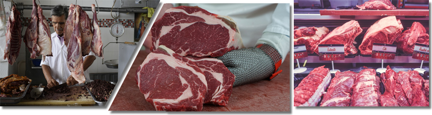 Bildfolge gutes Fleisch vom Fleischer