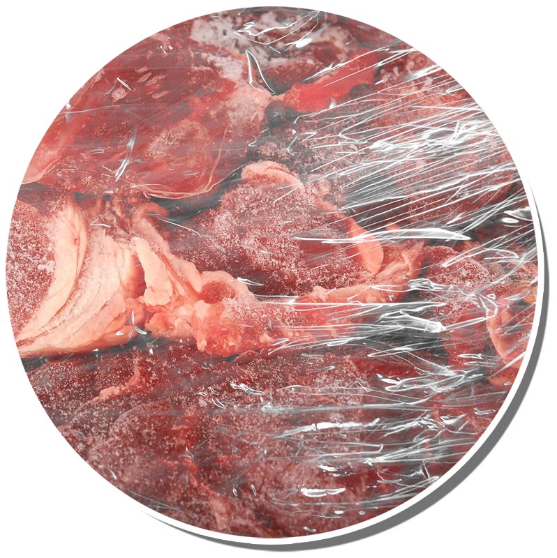 Bild vom verpackten tiefgefrorenem Fleisch