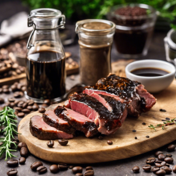 mit Kaffeemarinade mariniertes Steak