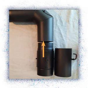 Kaminofen-Feinstaubfilter ersetzt den unteren Teil des Ofenrohrsystems