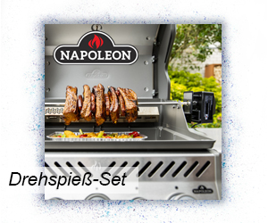 Napoleon Drehspieß-Set am Gasgrill