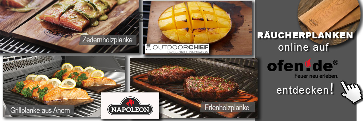 Verschiedene Räucherbretter für Plank Grilling
