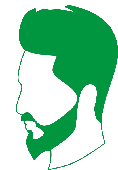 Illustration Rockabilly mit Vollbart