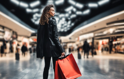 Black Friday - Frau mit Tüten