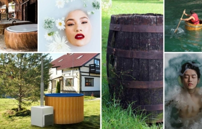 Collage verschiedener Interpetationen eines Badefasses