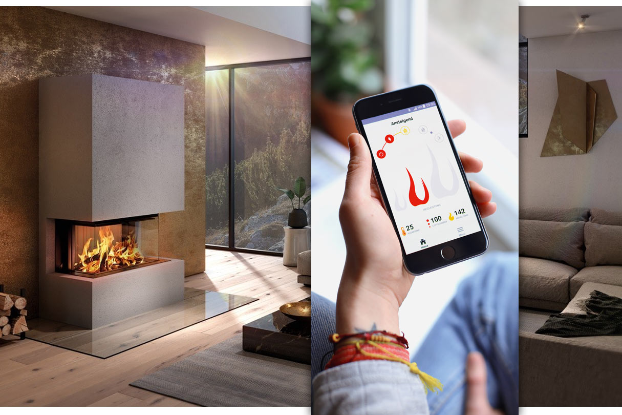 Kamin mit Smartphone steuern