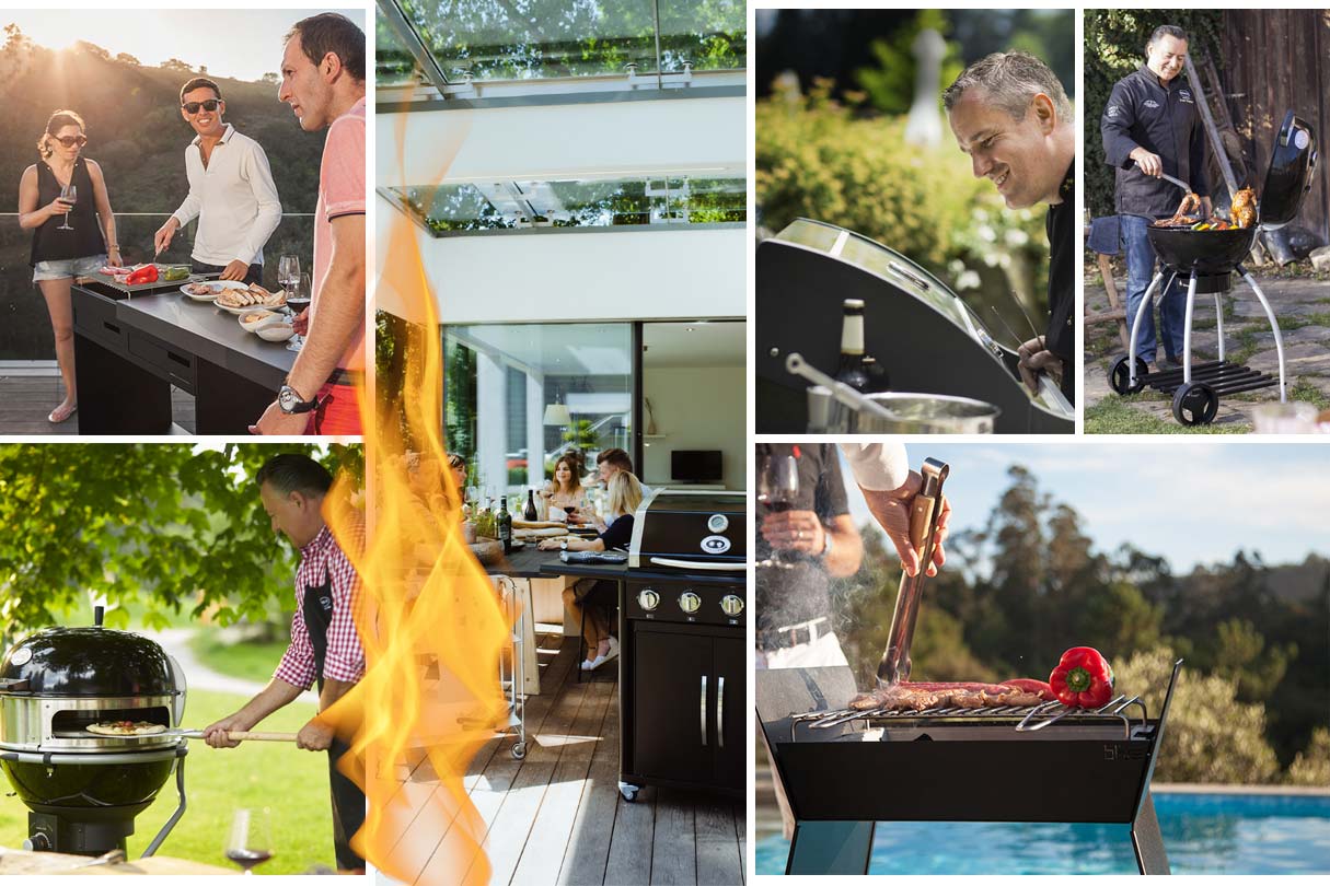 Collage Szenen direcktes und indirektes Grillen