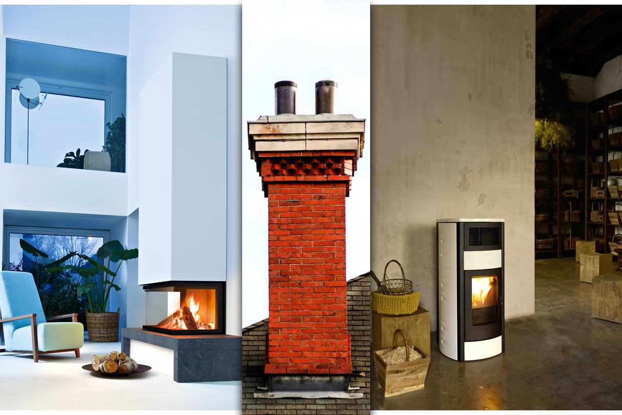 Pellet- und Kaminofen mit einer Mehrfachbelegung