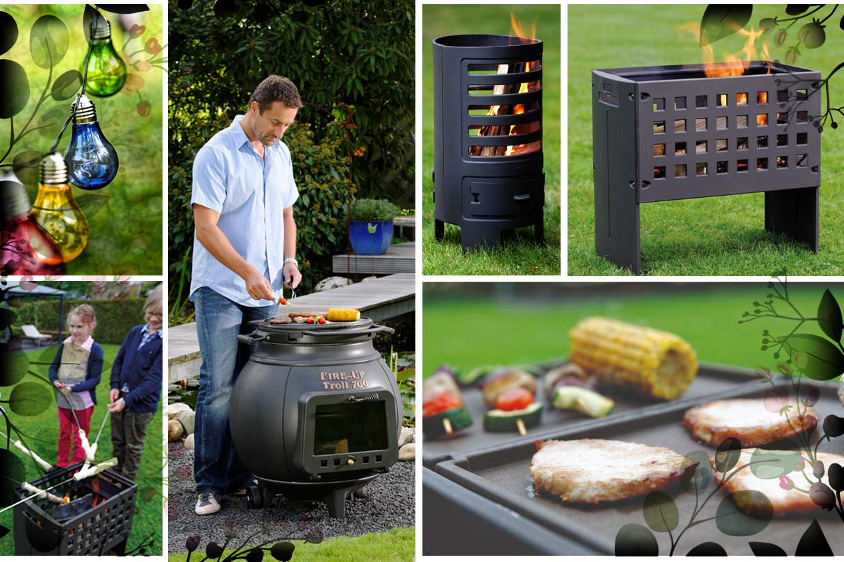 Collage verschiedener Terrassenöfen