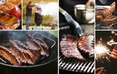 Collage aus Zubereitungsschritten für richtig gute Spareribs