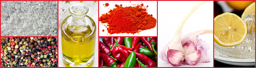 Zutaten der Chili-Paprika-Marinade