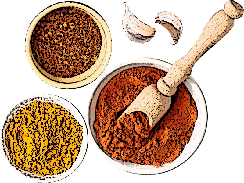 Illustration der Zutaten für das Hot Beef Rub