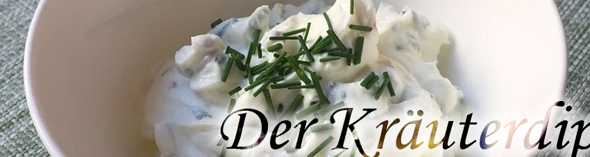 Nahaufnahme des Kräuterdips in einer Schüssel