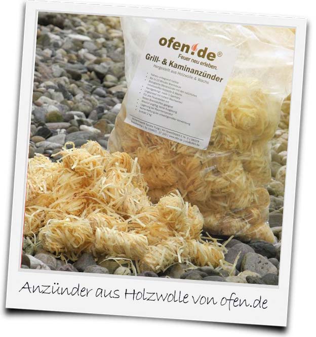 Bild von Anzündern aus Holzwolle gemacht
