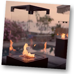 Geschlossener Terrassenofen als rauchfreier Feuerschalenersatz