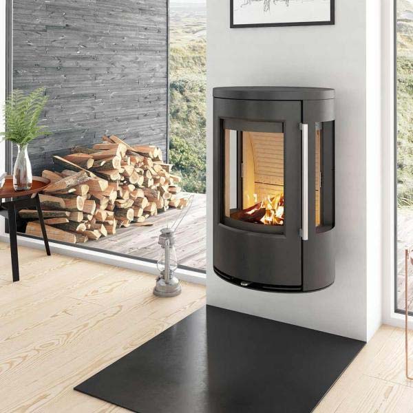 Wandkamin von Termatech mit Seitenscheibe