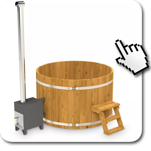 weiterführendes Produktbild Badefass mit Außenofen